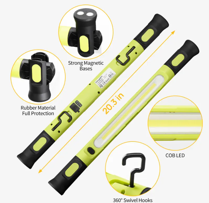 Magnetic USB Rechargeable Work Light with Hook